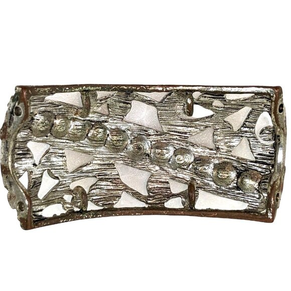 Pair of 2 Vintage Style Silver Tone Filigree Rhinestone Shoe Clips For Heels Or - Picture 6 of 11